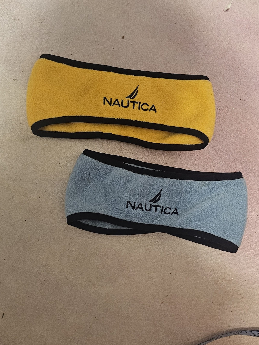 Nautica Fleece Ear Warmers - Yellow & Light Blue